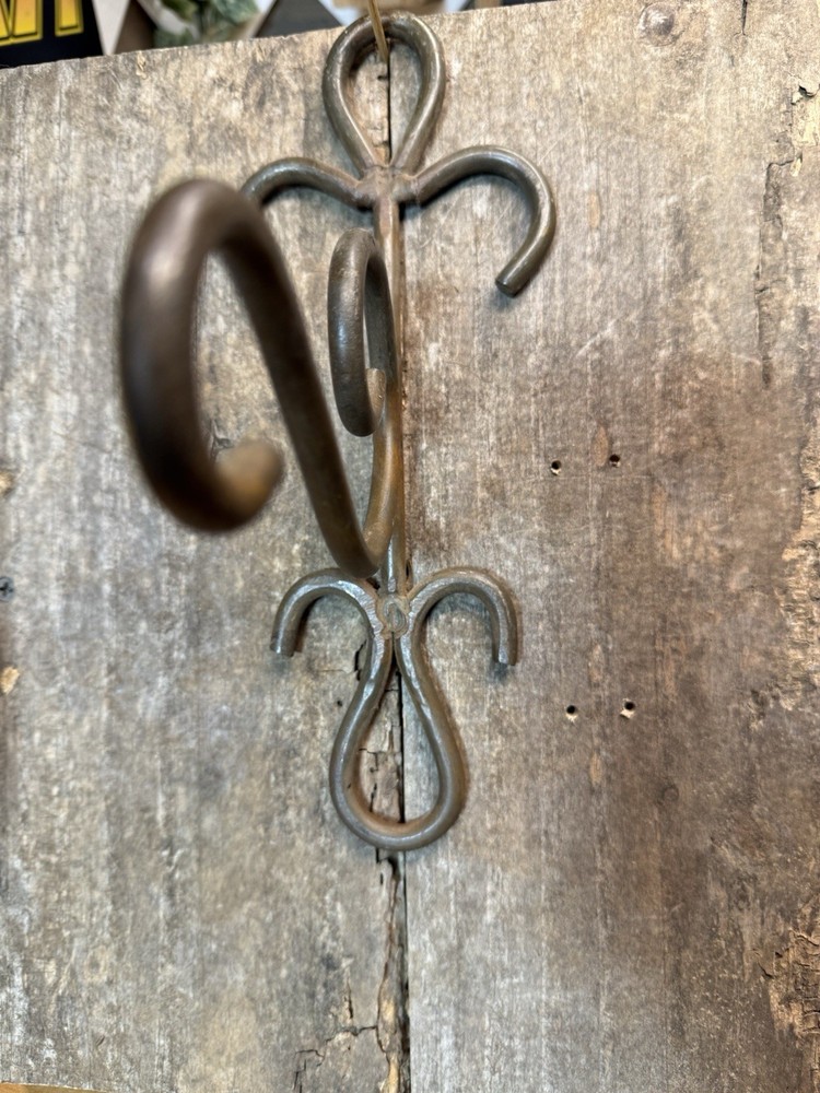 Rustic Brown Iron Scroll Wall Hanging Planter Bracket Pot Hook Hanger