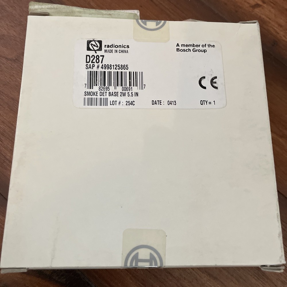 NEW SEALED BOSCH D287  2-WIRE SMOKE DETECTOR BASE RADIONICS
