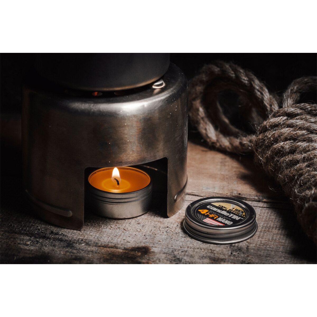 Exotac CandleTIN Nano 1-Wick Emergency Survival Candle 3-Pack - Silver