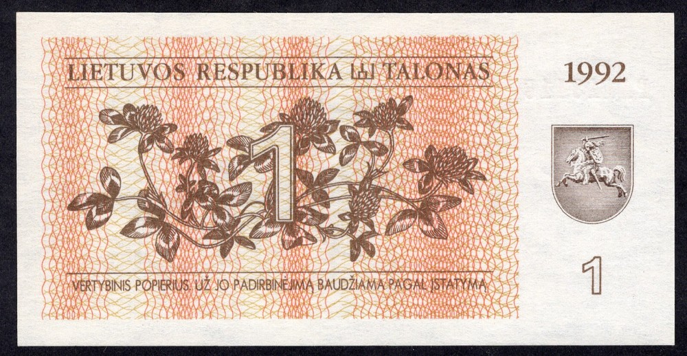 Lithuania 1 Talonas 1992 P39 Unc