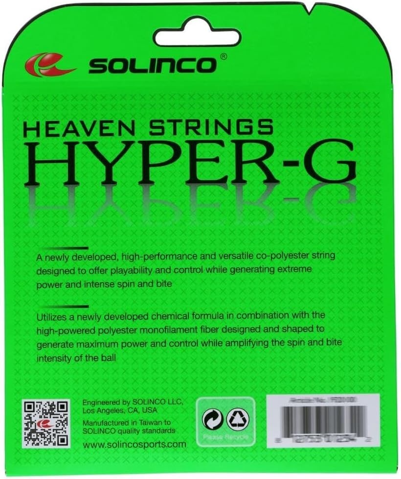 High-Performance 16G Heaven Strings Hyper-G Tennis String - 40ft Co-Polyester