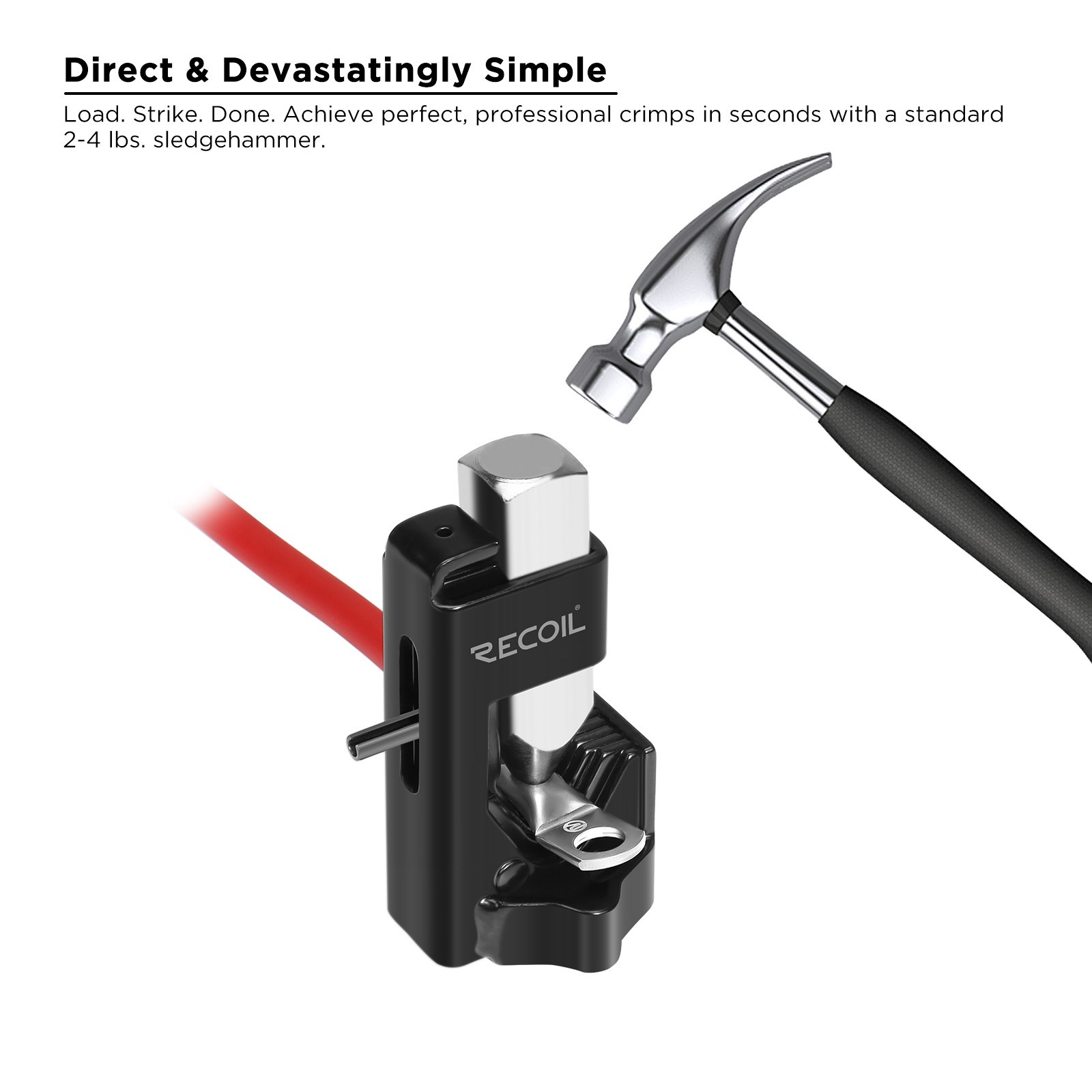 RECOIL IH-HC2 Hammer Crimper Terminal and Lug Crimping Tool 10AWG – 4/0 AWG