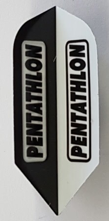 Pentathlon Black and White Slim Dart Flights