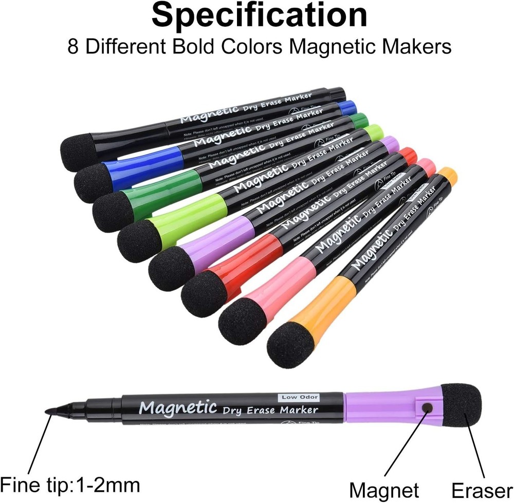 Magnetic Fine Tip Whiteboard Markers – 12 Pack