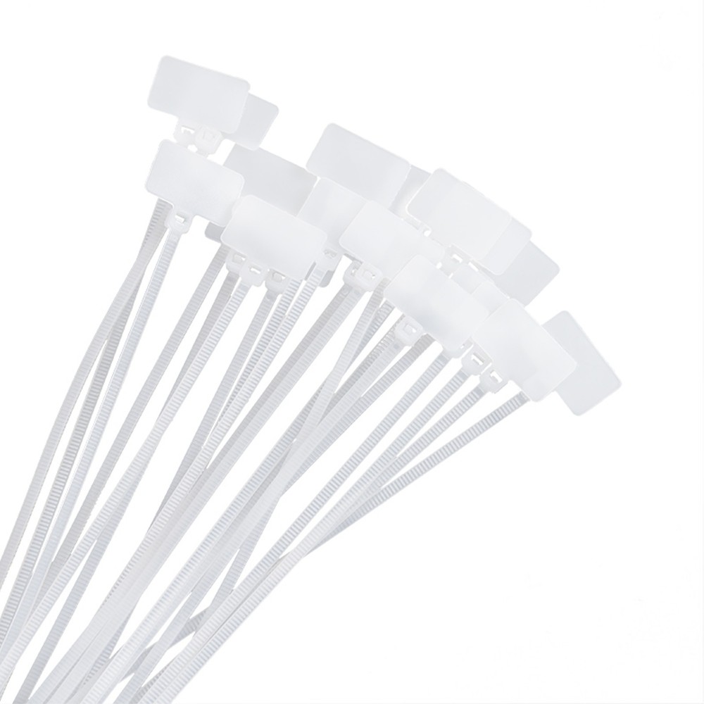 100Pcs Zip Ties Write on Ethernet RJ45 RJ12 Wire Power Cable Label Mark Tags E