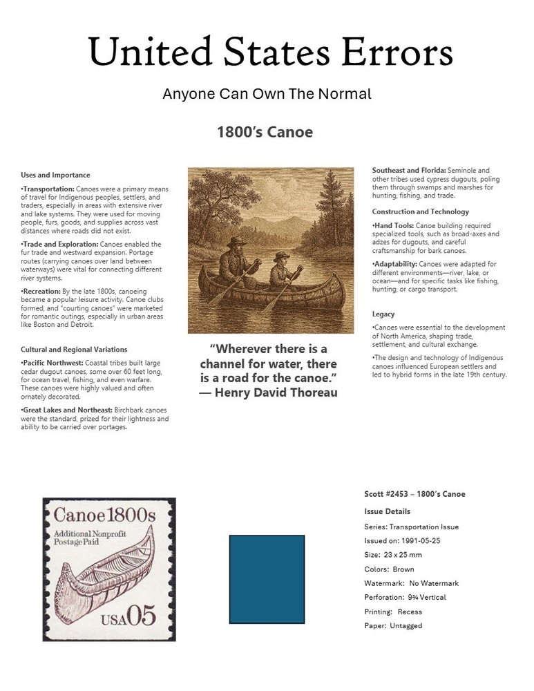 Centsational Custom Presentation Panel For Error SN 2453 - 8.5” X 11”