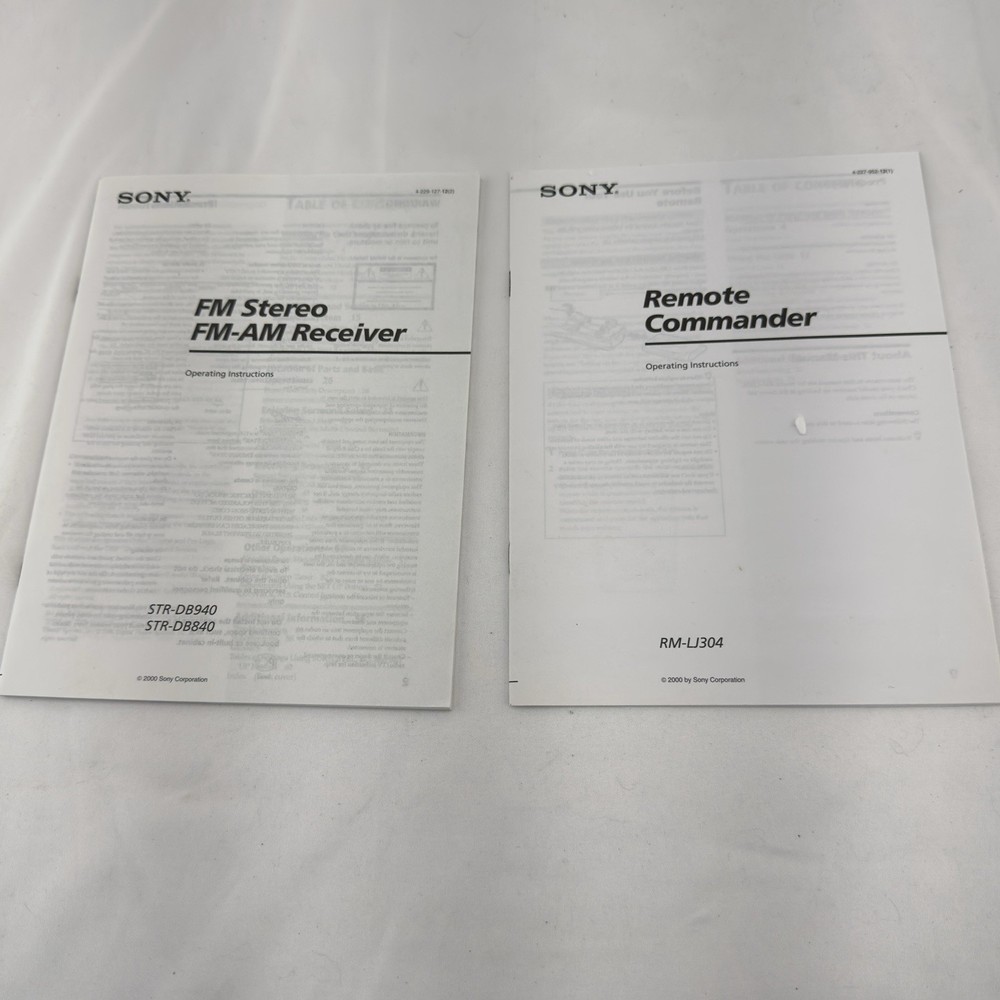 Sony STR-DB940 FM AM Receiver Remote Manuals Original Box Bundle