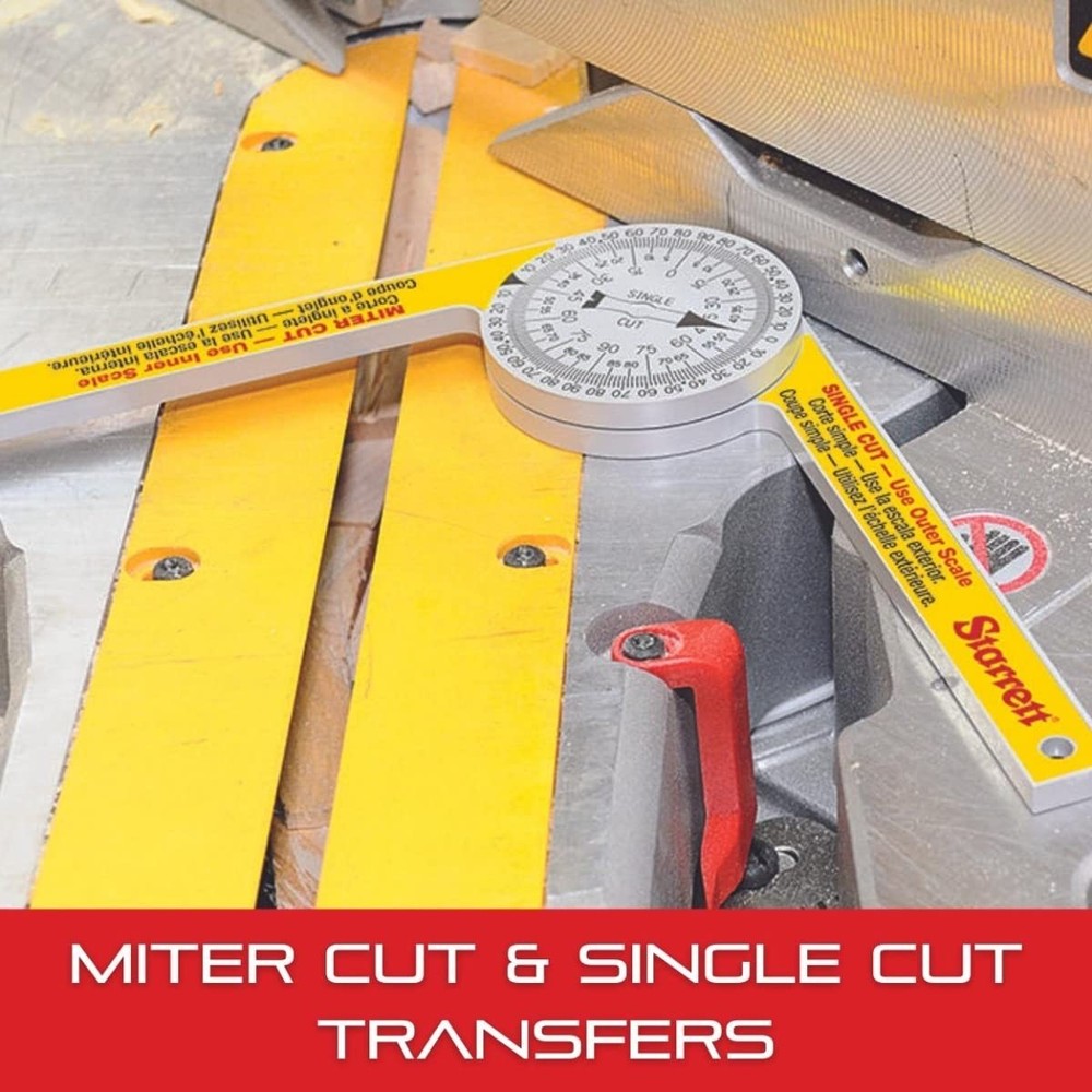 Starrett ProSite Miter Protractor Angle Finder with Two Laser Engraved Scales -