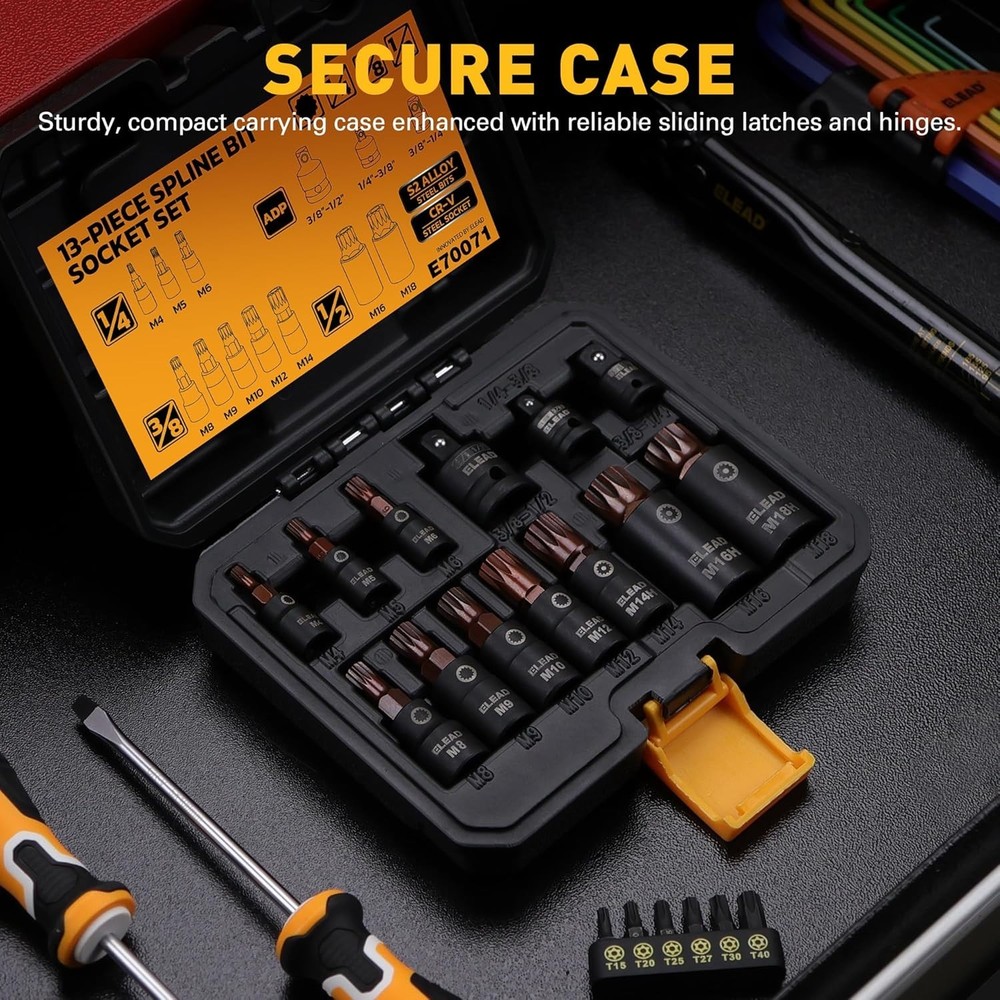 13-Piece XZN Triple Square Spline Bit Impact Socket Set - S2 M4-M18