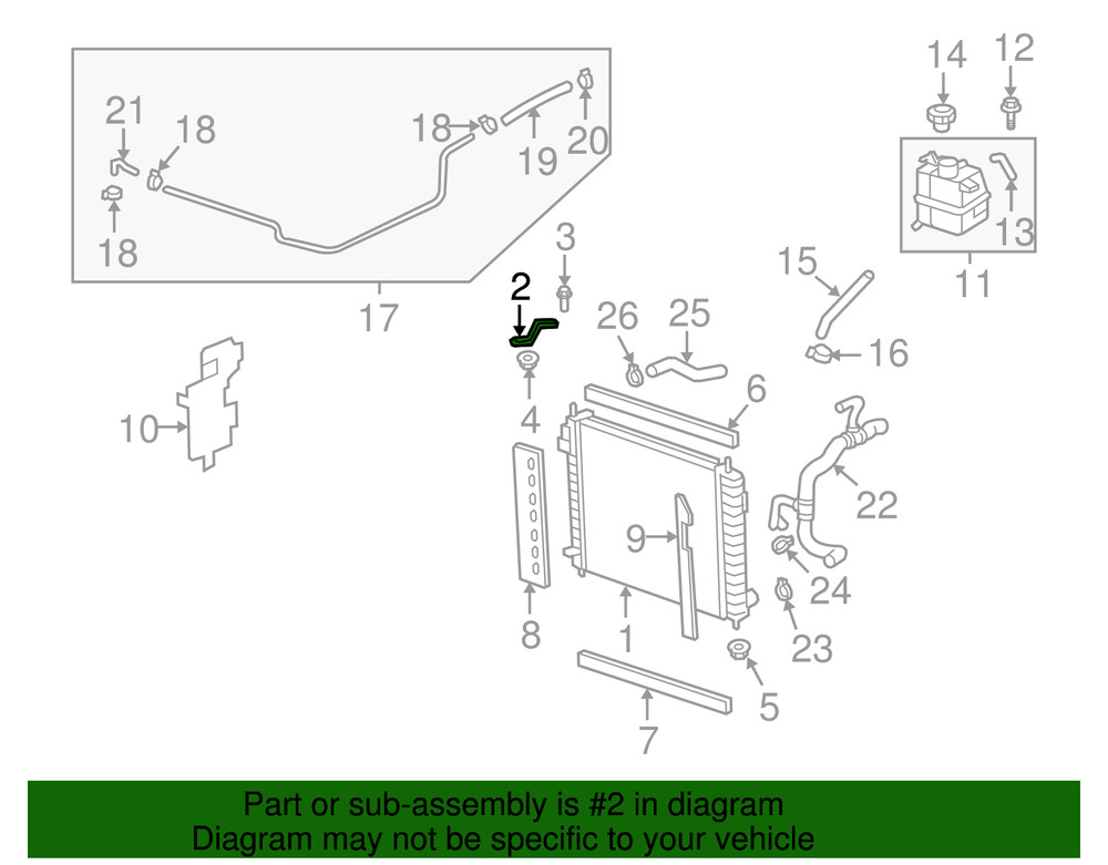 Genuine GM Radiator Upper Bracket 95192578