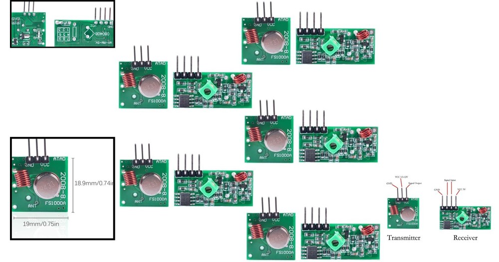 High Frequency 433MHz Transmitter & Receiver Kit - Ideal for Home Automation