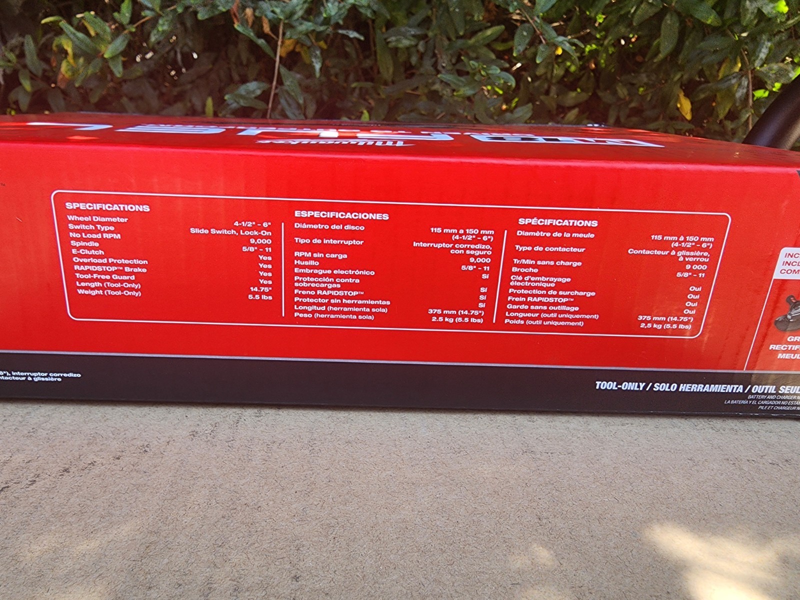 Milwaukee M18 Fuel 4-1/2 Inch-6 Inch Braking Grinder, Slide Switch (Bare Tool)