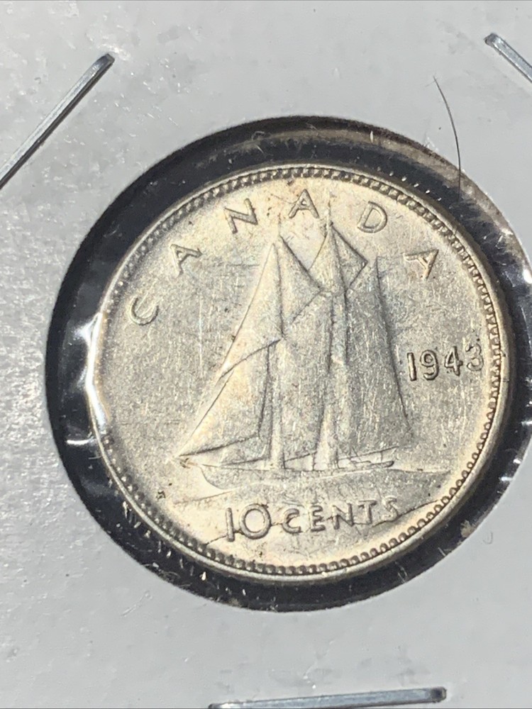 1943 Canada Silver 10 Cents - BU