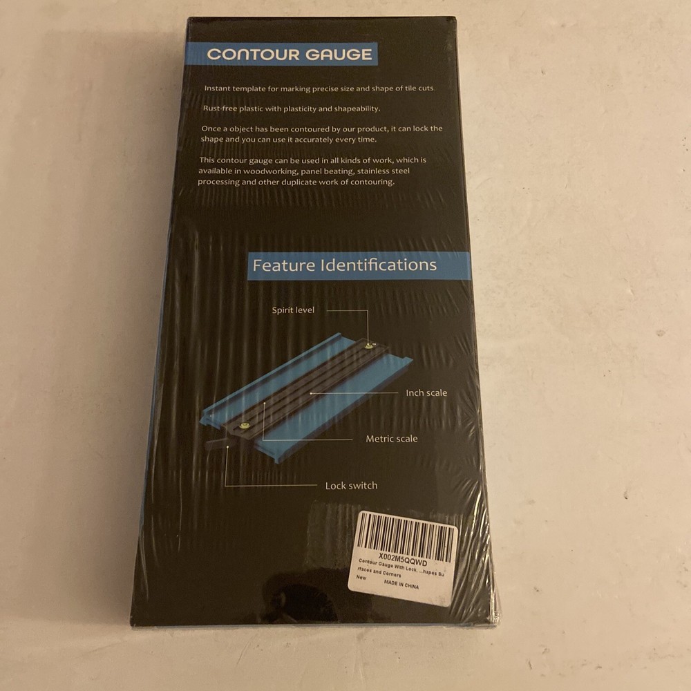 Gray 10” Contour Gauge with Locking Feature Precise Size Measure Tile Cuts