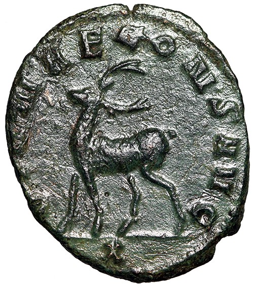 Gallienus Antoninianus "Stag Walking" Rome Extremely Fine