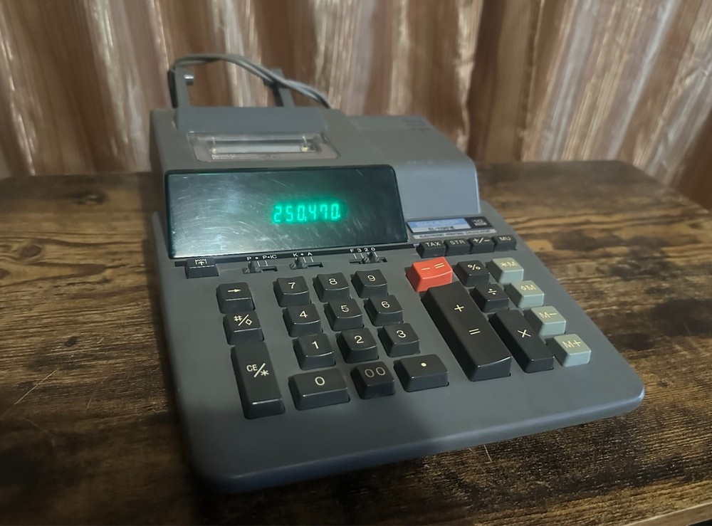 Vintage Sharp EL-1196 VII 10 Digit Electronic Printing Calculator TESTED