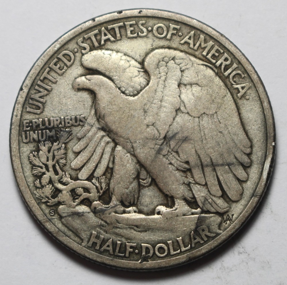 1917 S Reverse Walking Liberty Half Dollar M210
