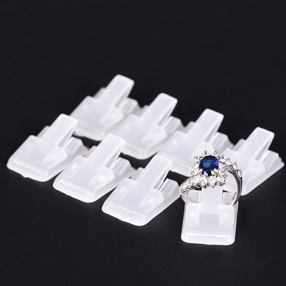 50PCS Mini Ring Holder Stand Plastic Ring Jewelry Display Rack Ring Storage HOT