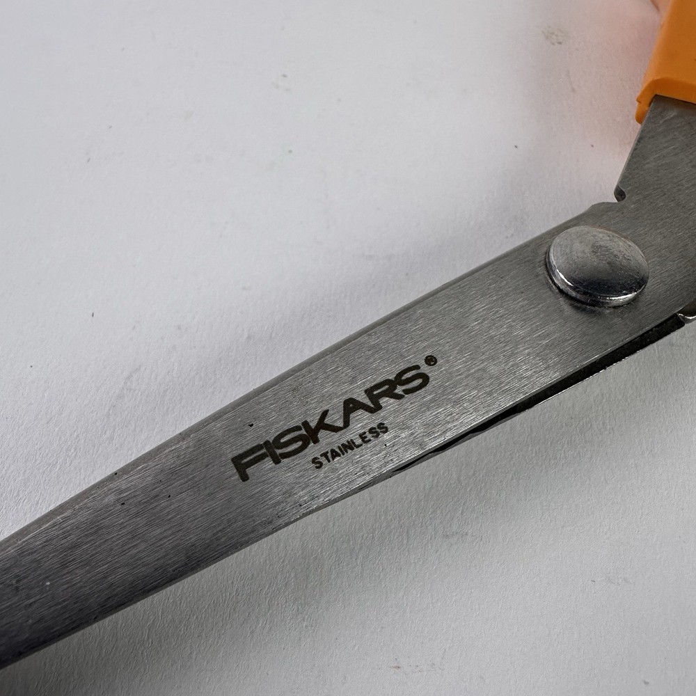 Fiskars Pinking 10" Shears Zig Zag Sawtooth Blade Scissors Orange Handle 87 USA