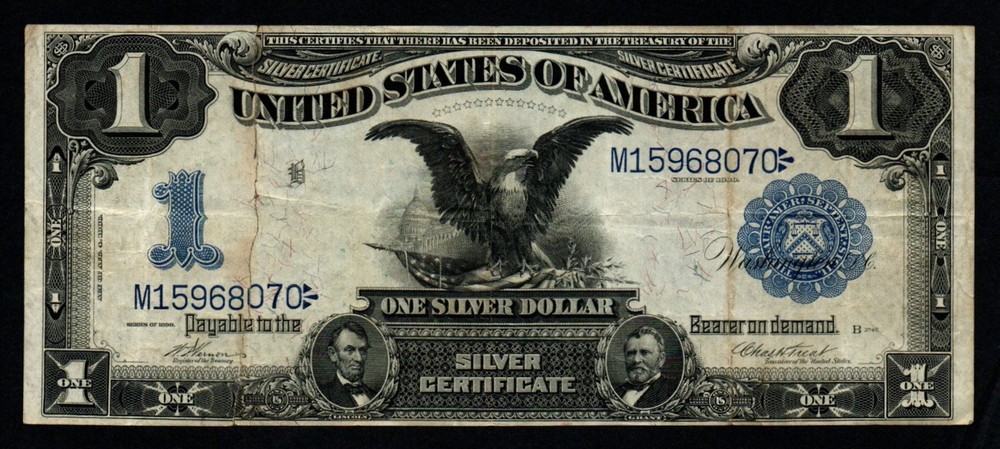 1899 $1 LARGE Size BETTER DATE BELOW VF+ BLACK EAGLE Silver Certificate!