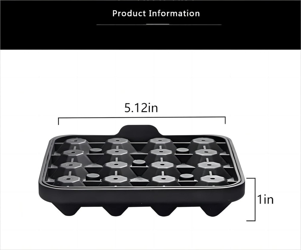 Tiny Diamond Ice Molds Fun Shapes 2 Pack, Small 2-Pack Black, Black