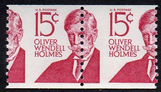 1305Ei 15c Holmes misperf coil pair MNH