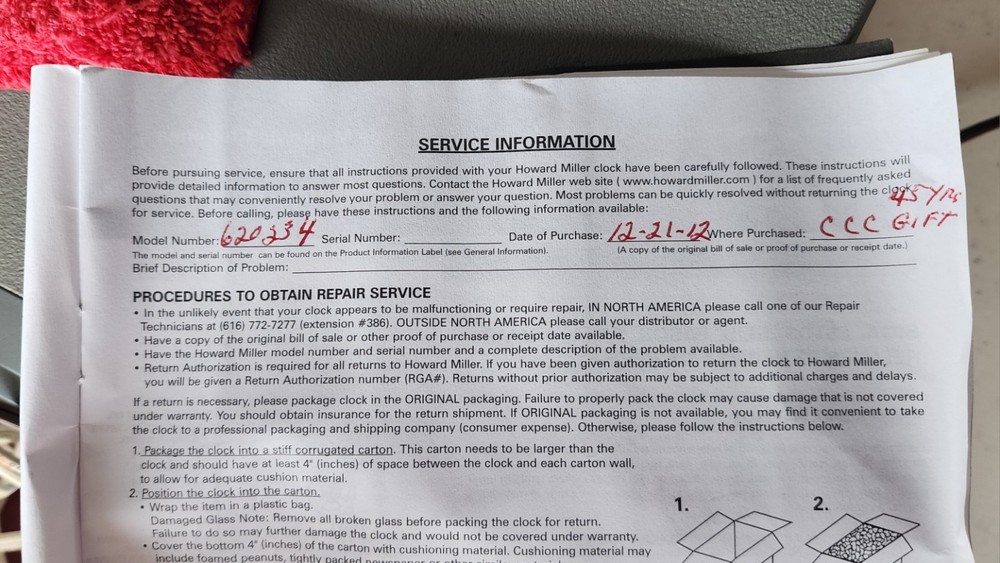 Howard Miller 620-234 David Wall Clock