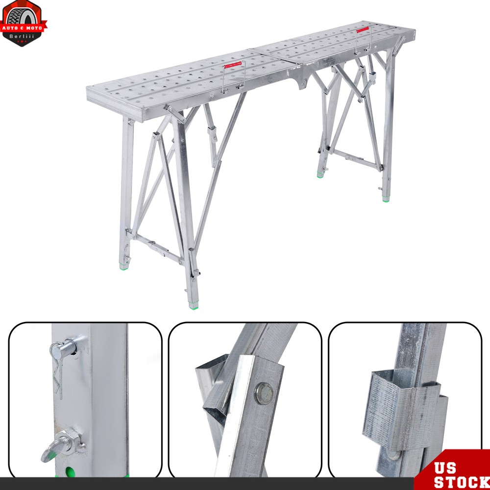 Portable 1.6m Folding Scaffolding, Adjustable Lift Height Work Platform Scaffold