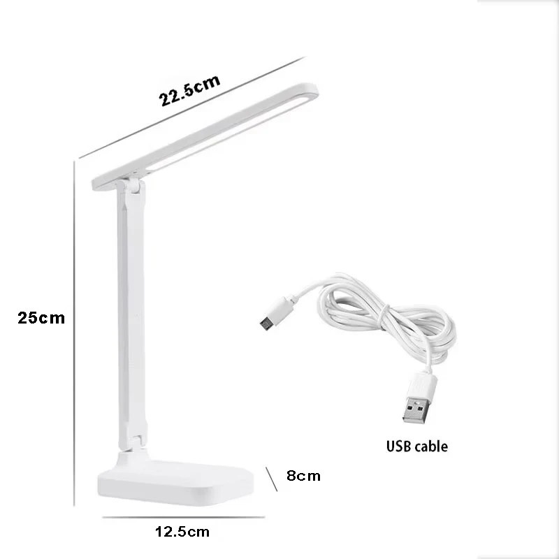 LED Desk Lamp Touch Sensor Reading Foldable Table Lamp Eye Caring Reading Light