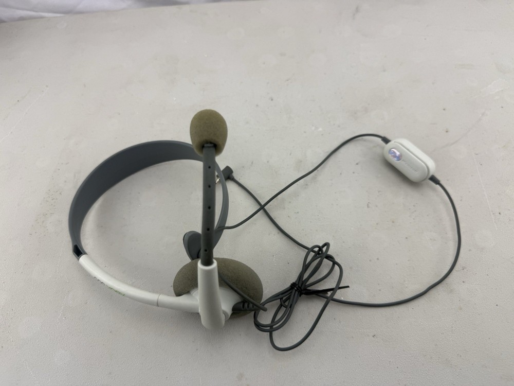 OEM Microsoft XBOX 360 Live Headset White & Gray Headband Wired