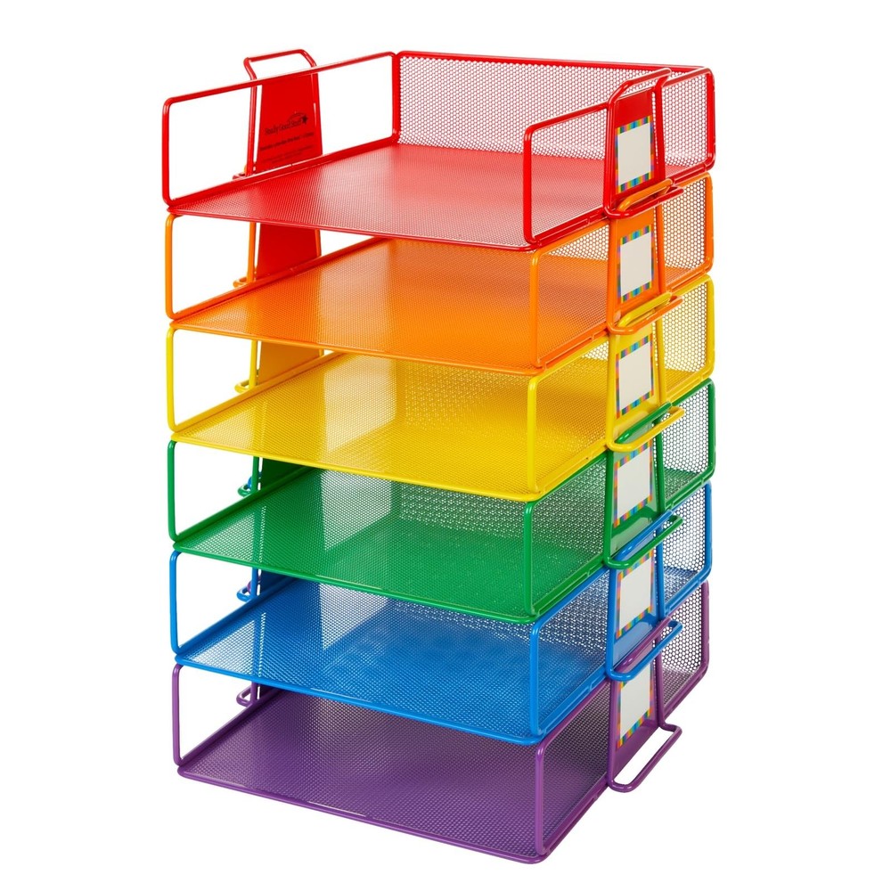 Really Good Stuff Stackable Letter-Size Wire Rack™ - 6 Colors Primary, 6 T
