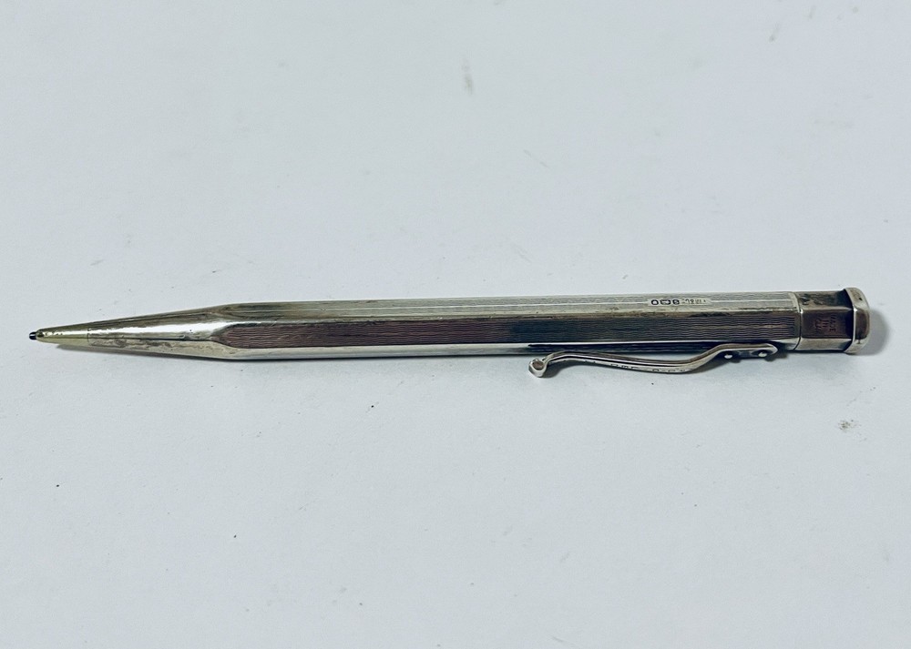 Antique Solid Sterling Silver Propelling Pencil Yard O Led 1953