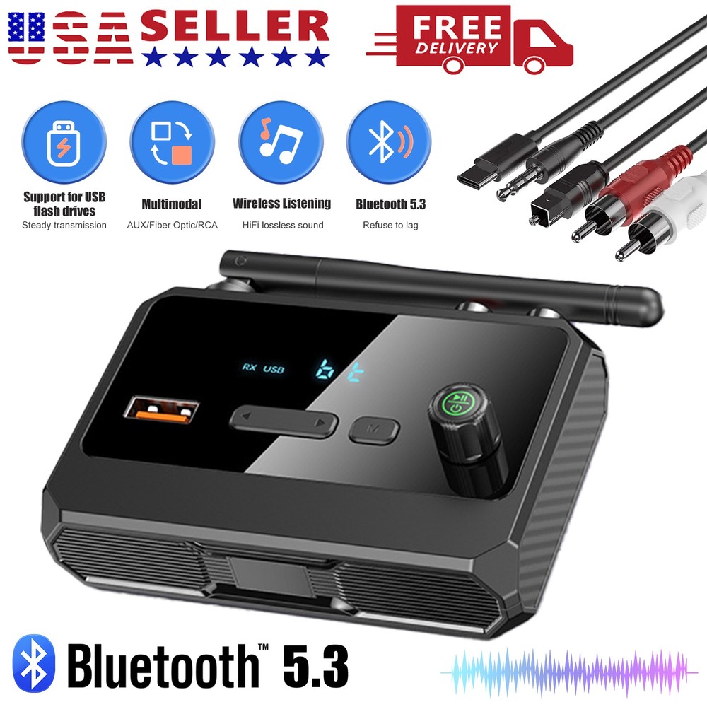 Wireless Bluetooth 5.3 Audio Receiver Optical USB Adapter for Home Stereo System