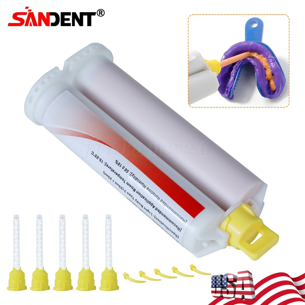 Dental Light Body VPS Impression Material Normal Set PVS 5 Tips/Set 50mm