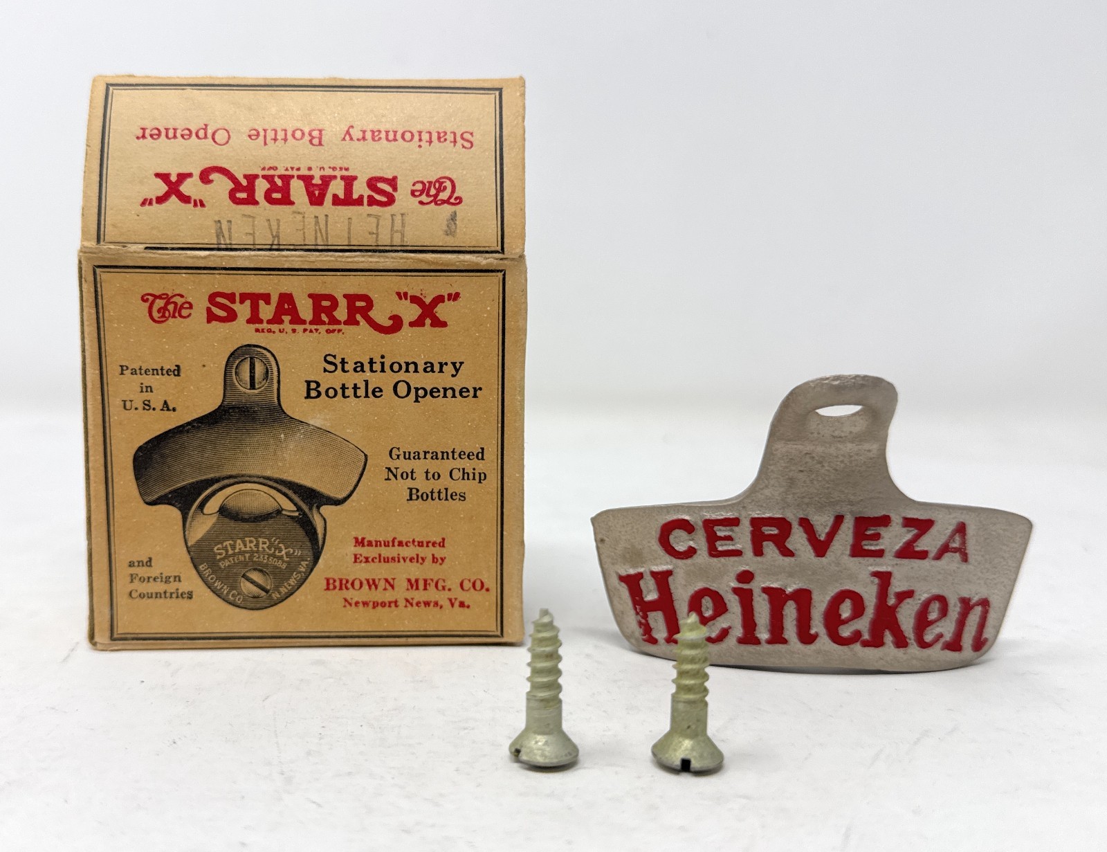 Cerveza Heineken Starr X Bottle Opener Box Screws