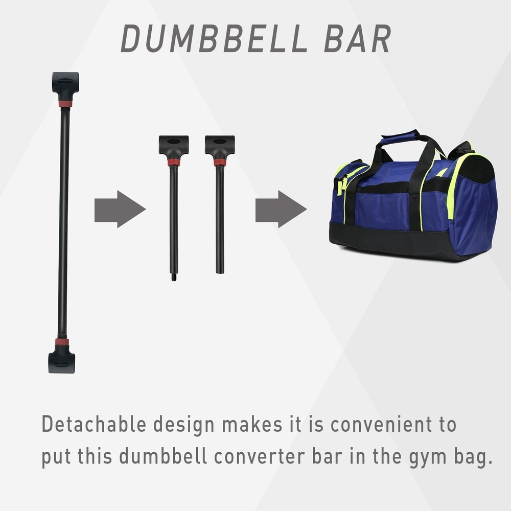 Split Dumbbell Barbell Converter Bar Adjustable Weight Capacitry Gym Strength