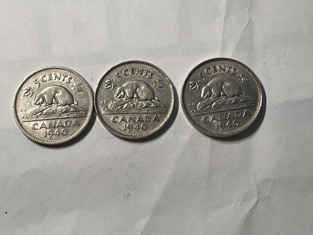 1940 5 Cents Canada (3) count lot
