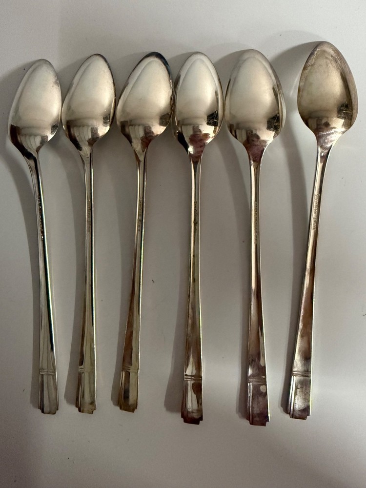 6 Silver Plated Oneida Prestige Ice Tea Spoons