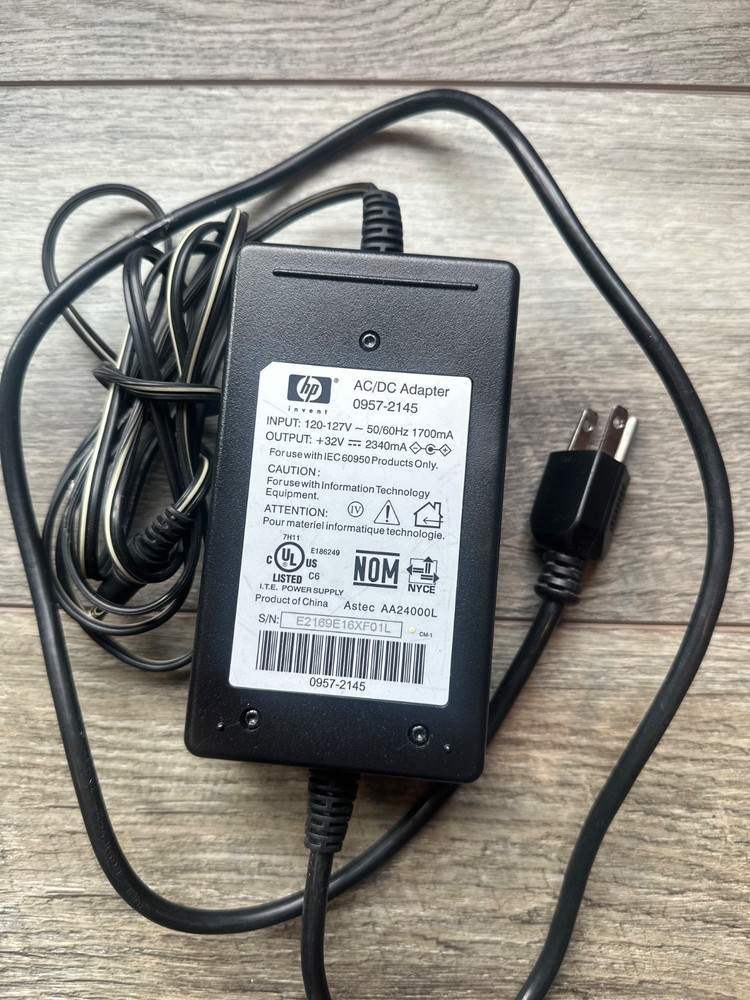 Genuine HP 0957-2145 120-127V Printer A/C Adapter Output +32 VDC