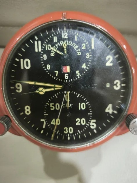 Soviet AirForce Cockpit ACS-1 AChS-1 type B Su/MiG USSR Bomber Aviation Clock