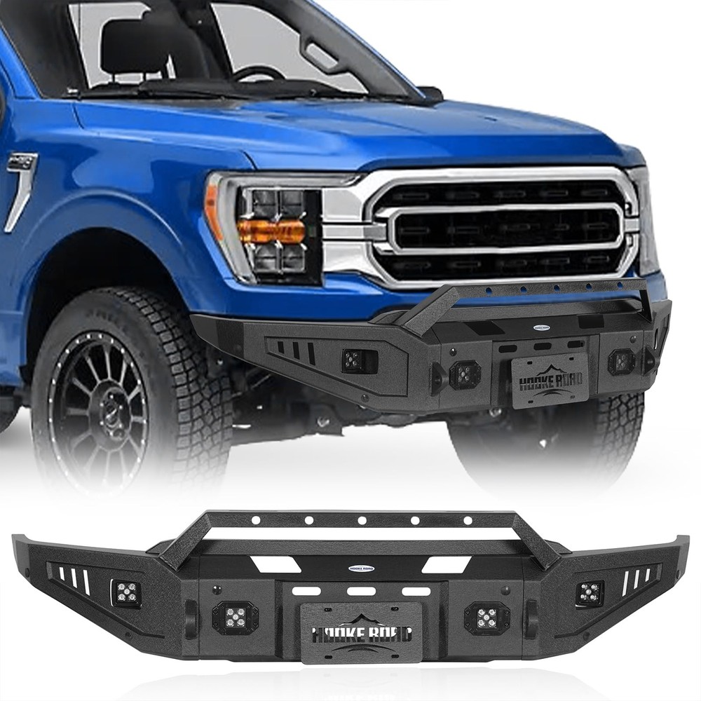 F150 Front Winch Bumper 2021-2023 Excl Raptor D-ring Mounts LED Lights