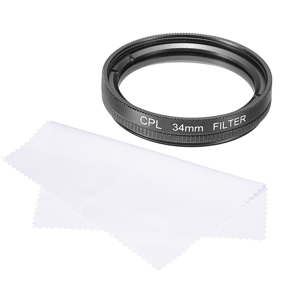 34mm Circular Polarizer Filter, Polarizing Filter with Cleaning Cloth