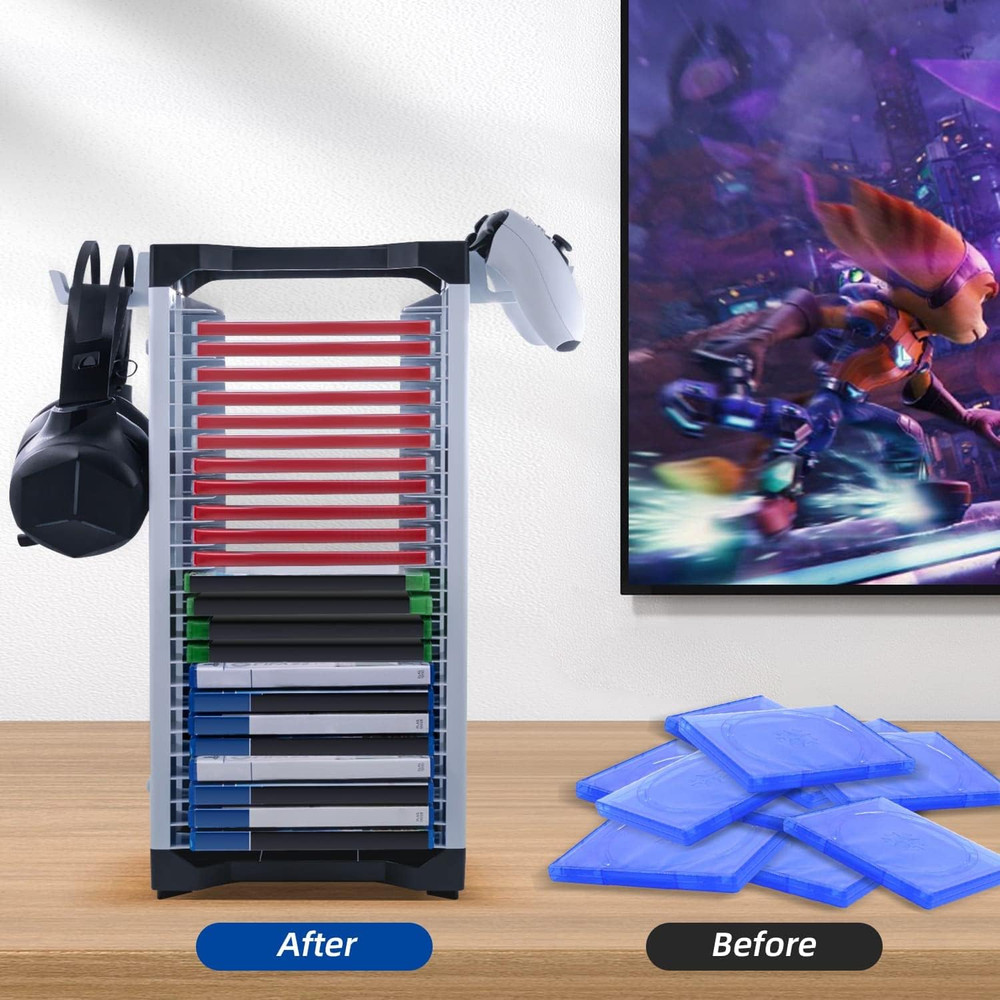 Mcbazel Video Game Storage Stand Tower for PS5/PS4/NS Switch/Switch2/Xbox, Video
