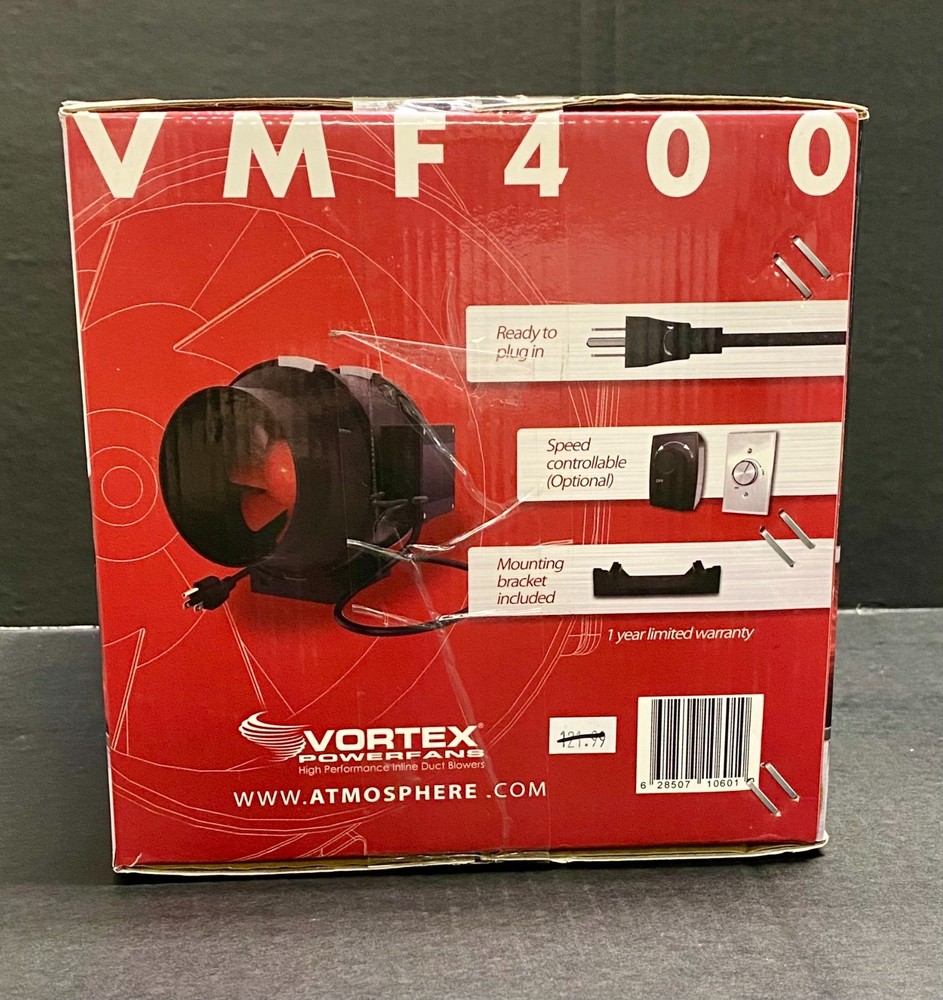 4" Vortex High Performance Inline Duct Fan 157 CFM