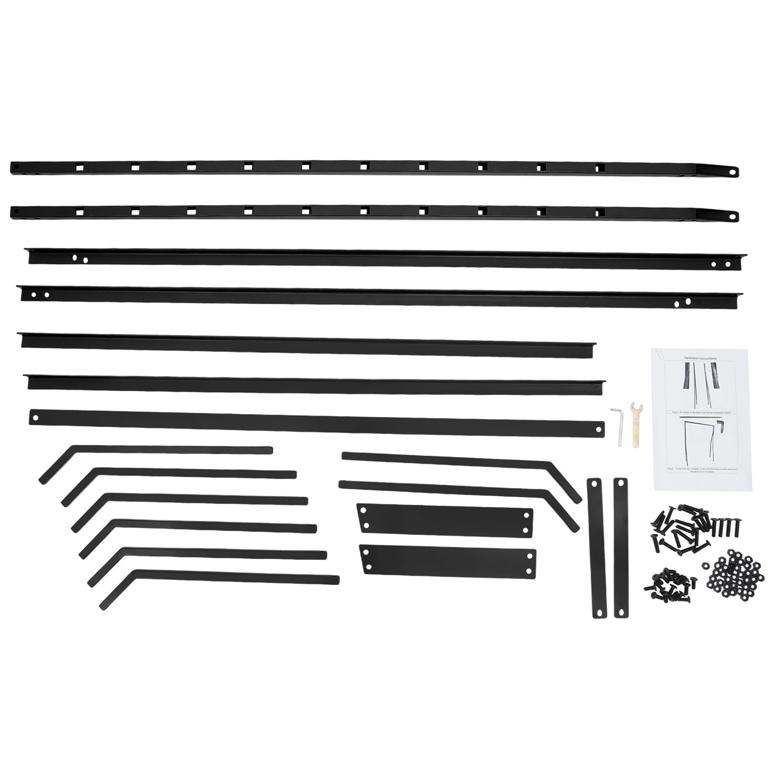 4 Tier Steel Horizontal Lumber Storage Rack, Heavy Duty Pipe Organizer Shelf