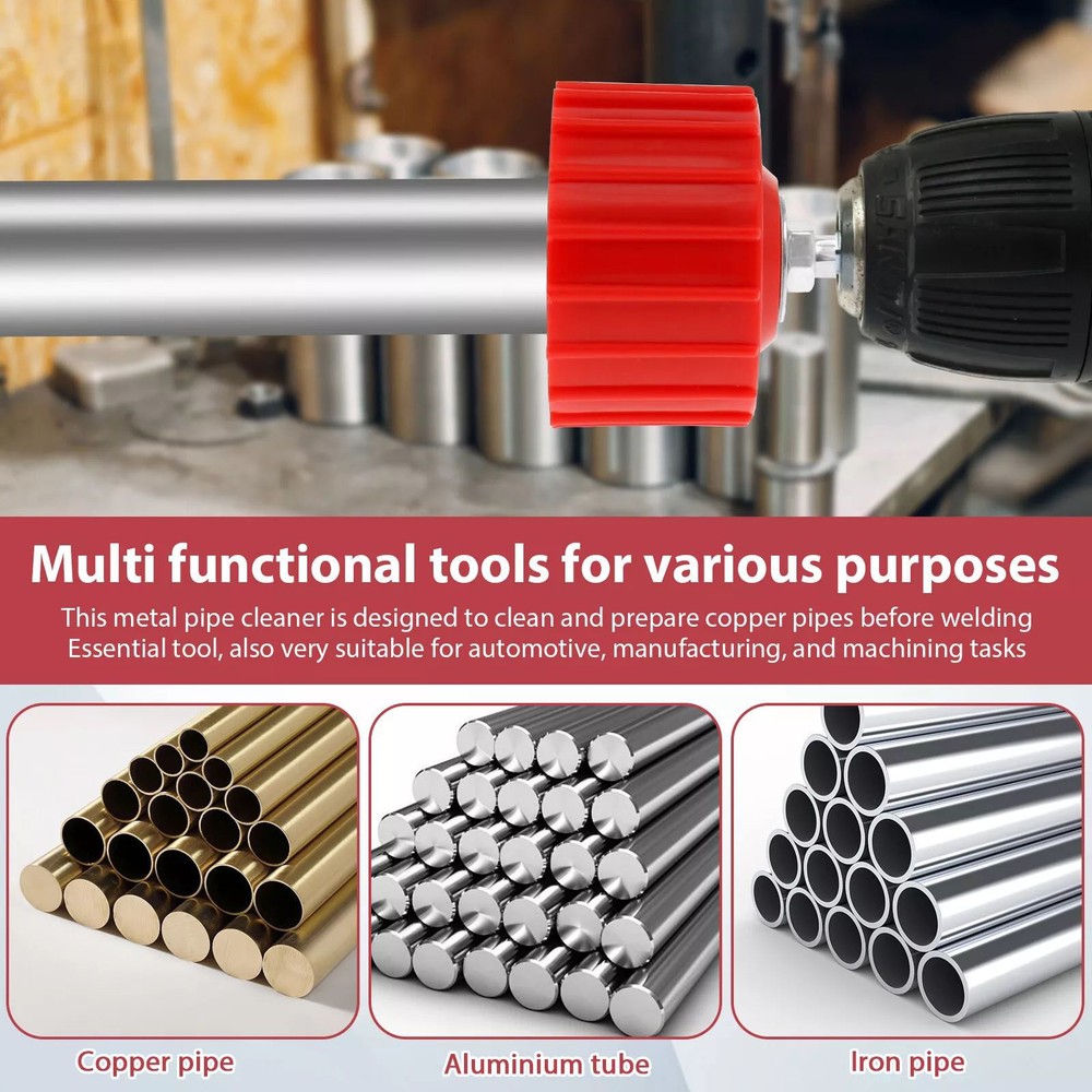 3PCS Pipe Installation Copper Pipe Cleaner Copper Pipe Brush Set Cleaning Tool