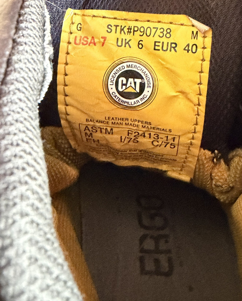 Caterpillar Precision Composite Toe Waterproof Work Boot Thinsulate Black Mens 7