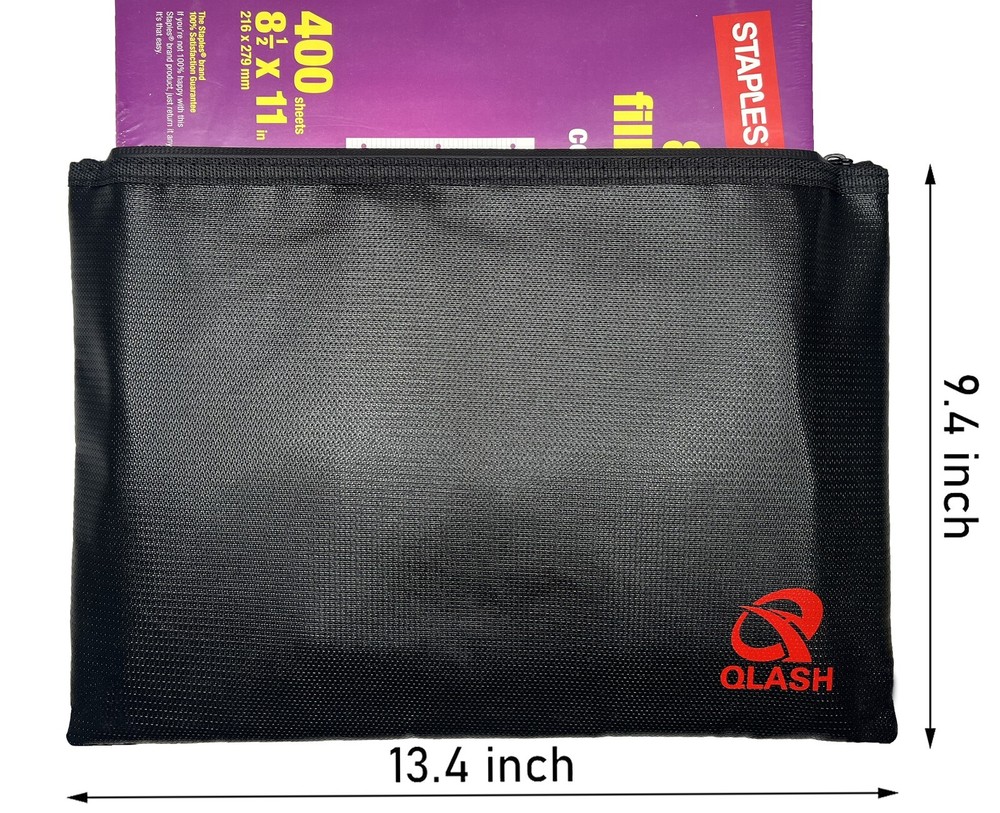FireProof Document Bag 13.4x9.4 ,New Upgrade Extra Large Important File Holder