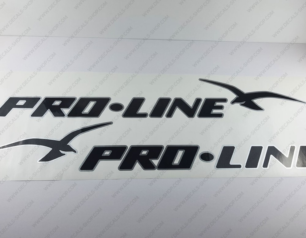 PRO LINE LOGO SILVER/BLACK DECALS STICKERS 40" x 6.2" 2pcs.