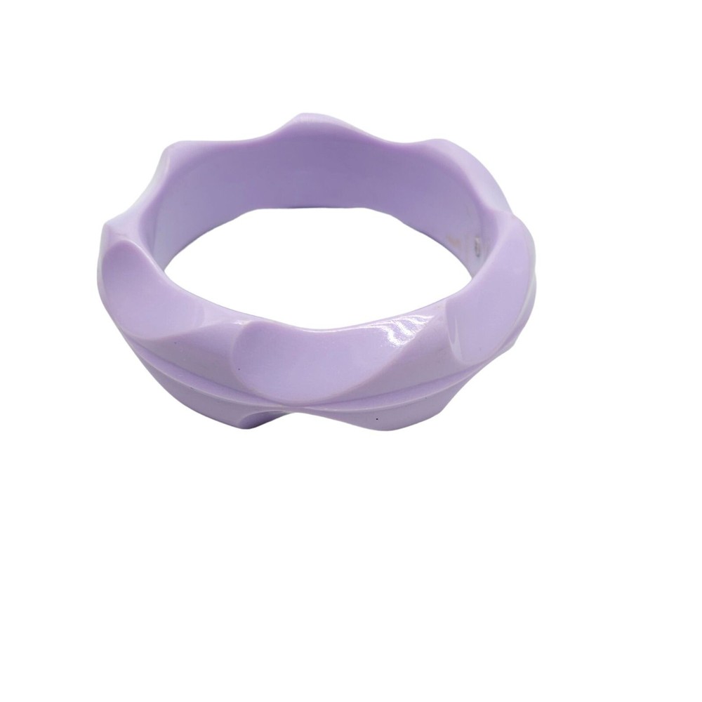 Light Purple Zigzag BoHo Acrylic Bangle Bracelet Vintage
